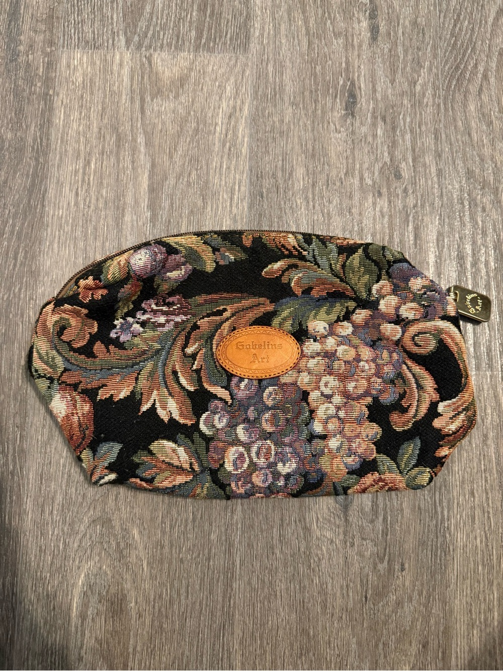 Floral Tapestry Clutch in Black